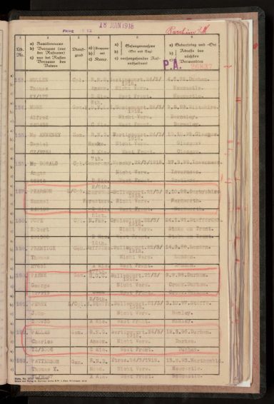 Robert William Pope Red Cross records