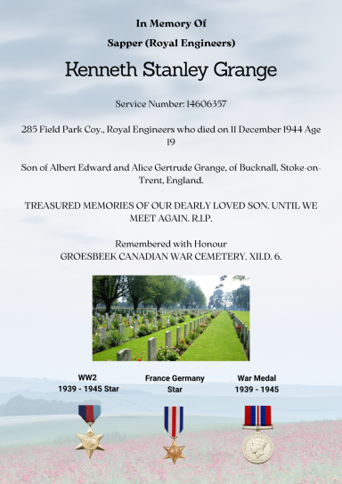 Sapper K.S Grange 14606357