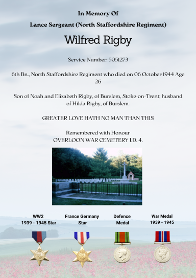 Lance Sergeant Wilfred Rigby 5051273