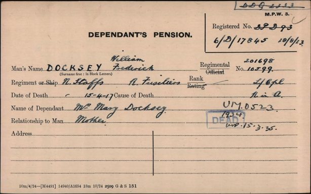 Docksey Pension card