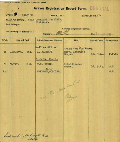 Grave Registration Report Form