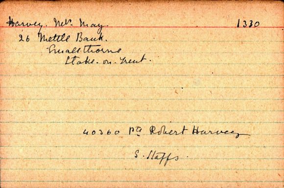 R. Harvey index card